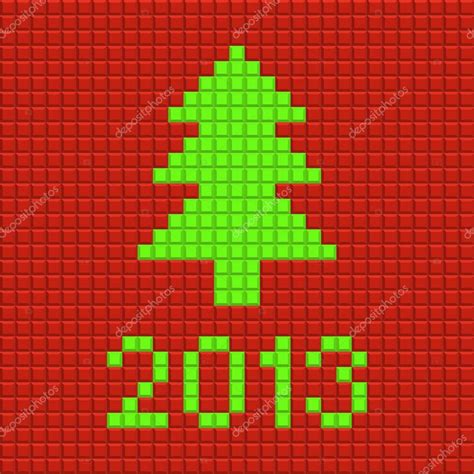 Tous les modèles de tête à modeler. Sapin de Noël de fond dans le style du pixel art — Image ...