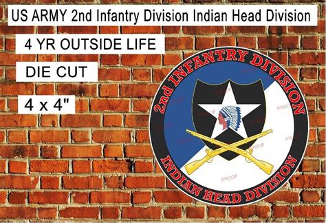 Us Army 2nd Infantry Division Indian Head Division Decal Sticker Ebay
