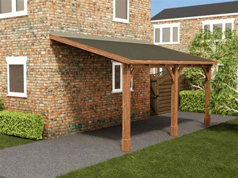 Le terme carport est formé de deux mots distincts : Dunster House Export Website | Zeus Lean to Carport W2.6m x D5.0m | Garages