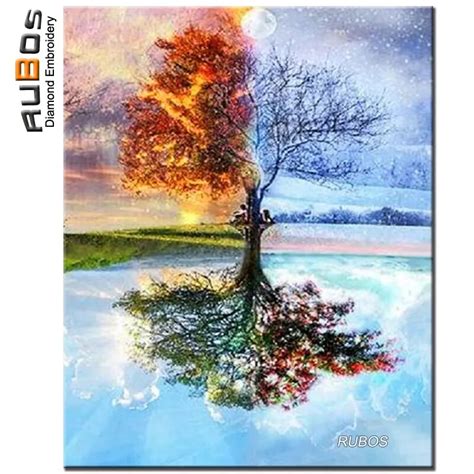 Rubos Scenery Four Seasons Tree 5d Diy Diamond Painting Diamond