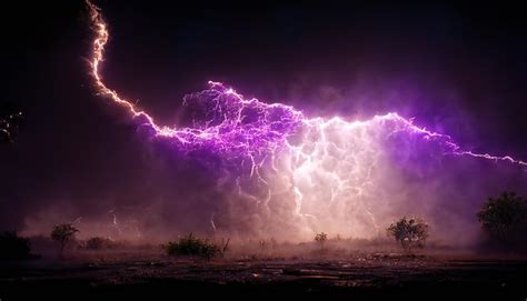 Premium Photo Purple Lightning Storm