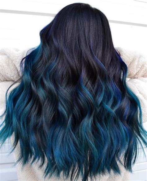 26 dark blue hair looks for moody melty vibes hair styles hair highlights black hair with