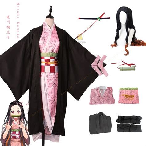 Nezuko Kamado Cosplay Costume Demon Slayer Katana Kimetsu No Yaiba