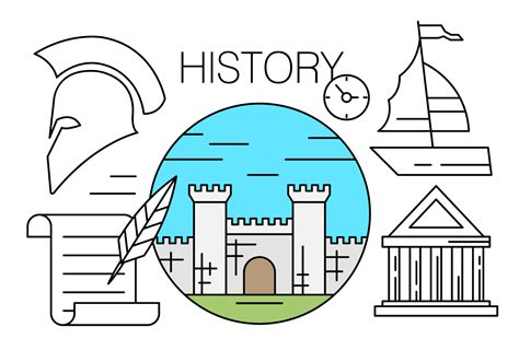 Linear Icons About History 147973 Vector Art At Vecteezy