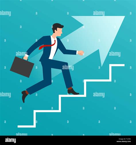 Stair To The Goal Path To Success Business Career Businessman