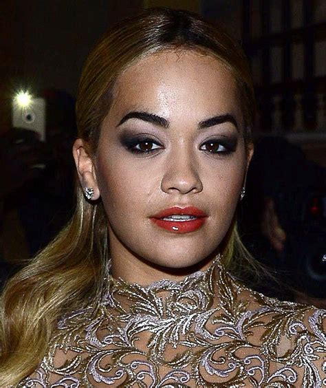 More information about rita ora no makeup is available on the website makeup4me.net. Rita Ora Flashes Flesh in Ralph & Russo and Satin Pumps