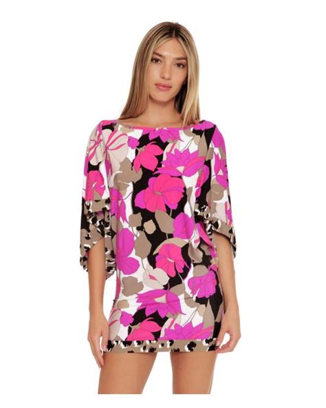 Trina Turk Synthetic Lynx Swim Tunic Cover Up In Pink Lyst