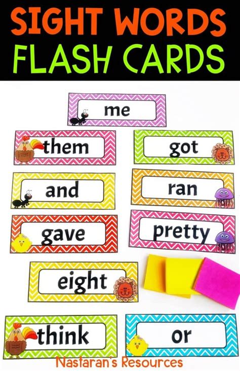 Sight Words Flash Cards And Practice Pages Nastarans Resources