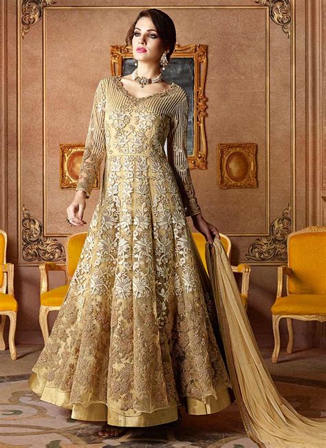 Hop over here for some gorgeous anarkalis in great styles that we have for you. Buy Beige color net wedding wear anarkali in UK, USA and ...