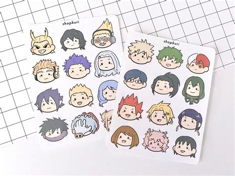 My Hero Academia Stickers Etsy