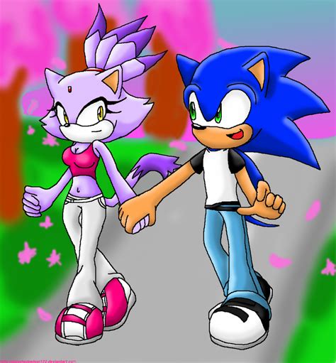 Blaze And Sonic In A Date By Kaik0 Sama On Deviantart