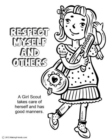 Daisy Girl Scout Coloring Page Responsible For What I Do And Say