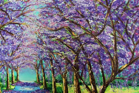 Purple Jacaranda Alley Original Oil Painting32x40in Impasto Etsy