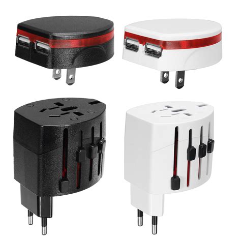 universal worldwide travel adapter plug double usb ac power adaptor charger