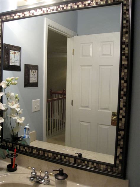 Diy Mosaic Tile Bathroom Mirror How To Frame A Bathroom Mirror With