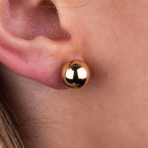 9ct Yellow Gold 10mm Ball Stud Earrings Buy Online Free Insured UK