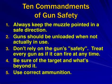 Learn the ten commandments of gun safety here! PPT - FIREARM SAFETY FOR CHILDREN PowerPoint Presentation ...