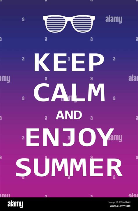 Keep Calm And Enjoy Summer Creative Poster Concept Modern Lettering