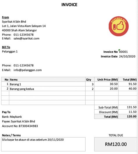 Contoh Invoice Di Excel IMAGESEE