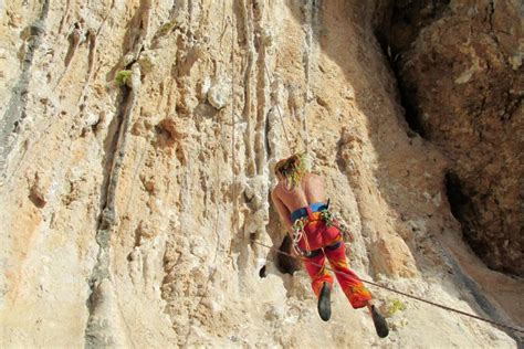 Rock Climber Hanging On The Rope Stock Image Image Of Adult