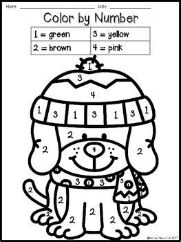 Preschoolers have begun to recognize shapes of objects. Winter Fun - Color by Number 1 - 10 by Andrea Marchildon | TpT