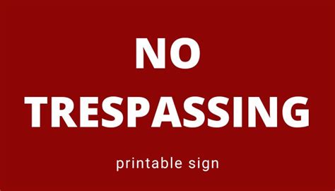 No Trespassing Printable Sign Many Printable