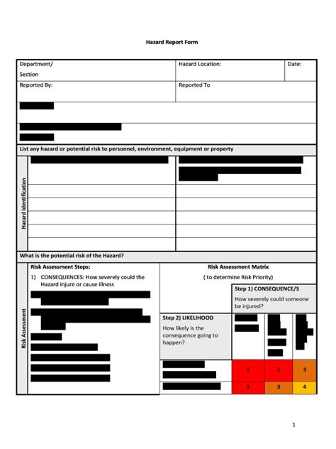 Incident Hazard Report Forms Pdf Professional Templates
