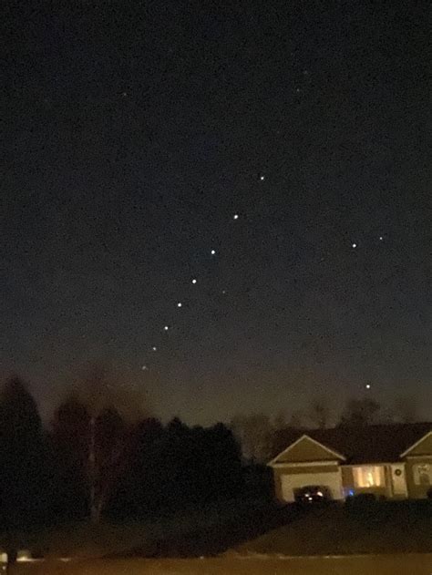 Weird Line Of Moving Lights Seen Above My House Tonight In West