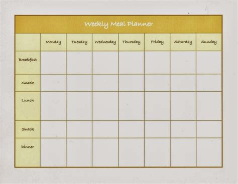 First Is A Weekly Menu Planner Template