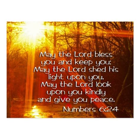 Numbers 624 Bible Verse May The Lord Bless You Postcard