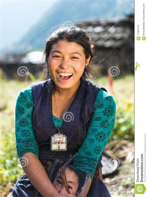 Portrait Of A Beautiful Smiling Young Nepalese Woman