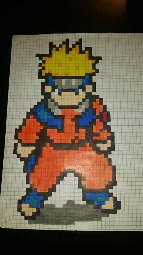 Naruto Pixel Art Pixel Art Anime Coloriage Pixel Art Dessin Pixel