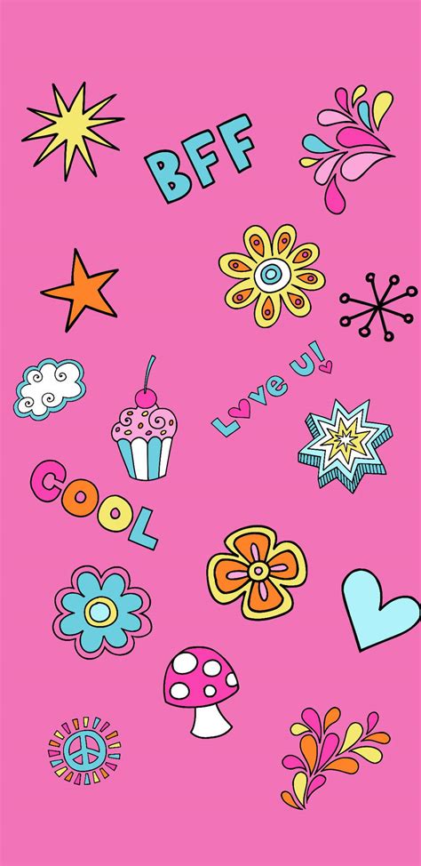 Download Cute Girly Bff Stickers Wallpaper