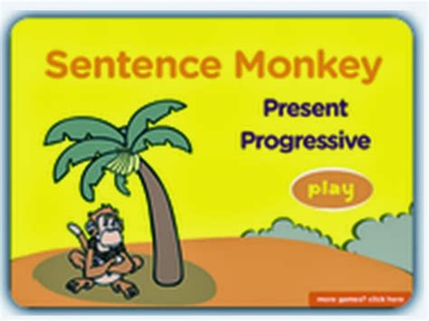 Cayon English Corner Sentence Monkey Presentprogressive