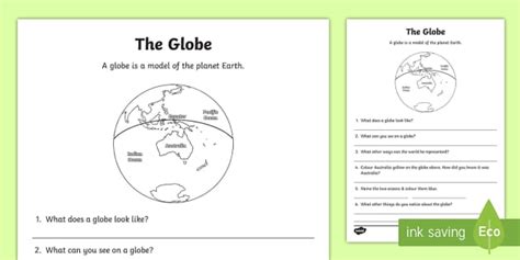 The Globe Worksheet Teaching Resources Ac9hsfk03