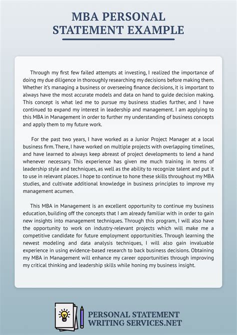 Mba Personal Statement Example By Writingservices19 On Deviantart