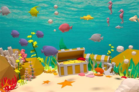 Low Poly Underwater Assets 3d Environments Unity Asset Store