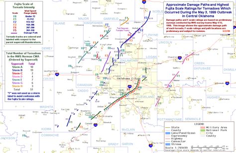 Oklahoma Tornado Path Map