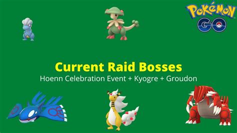 Current Raid Bosses Hoenn Celebration Event New Mega Pokemon Go