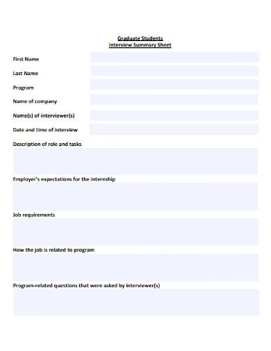 Interview Summary Sheet 10 Examples Format Pdf Examples
