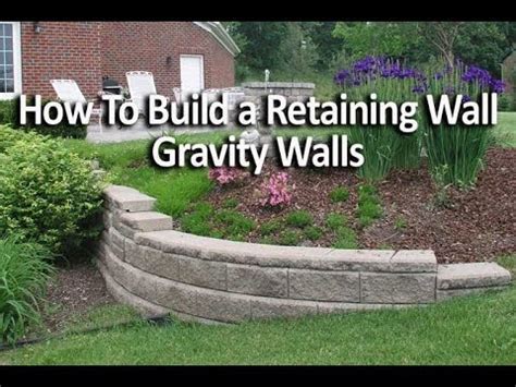 Measure the wall from side to side and make a mark in the center. How to Build a Retaining Wall - YouTube