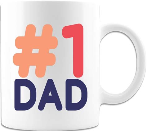 Number 1 Dad Premium Quality White Coffee Mug Fathers Etsy