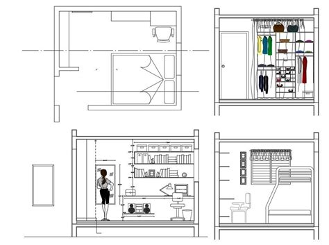 Master Bedroom Section Interior And Furniture Layout Details Dwg File My XXX Hot Girl