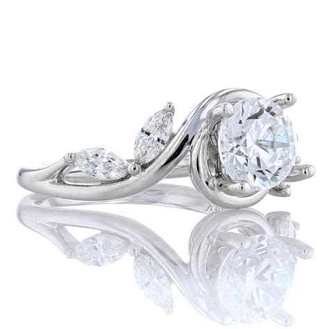 Organic Diamond Leaf Engagement Ring Fox Fine Jewelry