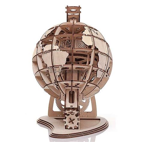 3d Globe Laser Cut Wooden T Etsy