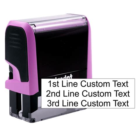Custom 3 Line Pink Stamp 904 Custom