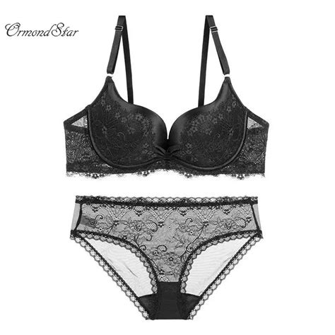 Femal Intimates Floral Lace Sexy Lingerie Set Hollow Out Back Underwear