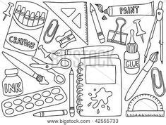 Dibujos Para Pintar Utiles Escolares - Dibujos Para Pintar