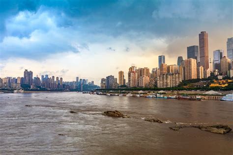 City Architecture Landscape And Beautiful Sky In Chongqing Stock Image