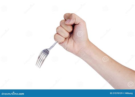 Hand Holding A Fork Royalty Free Stock Images Image 21578129